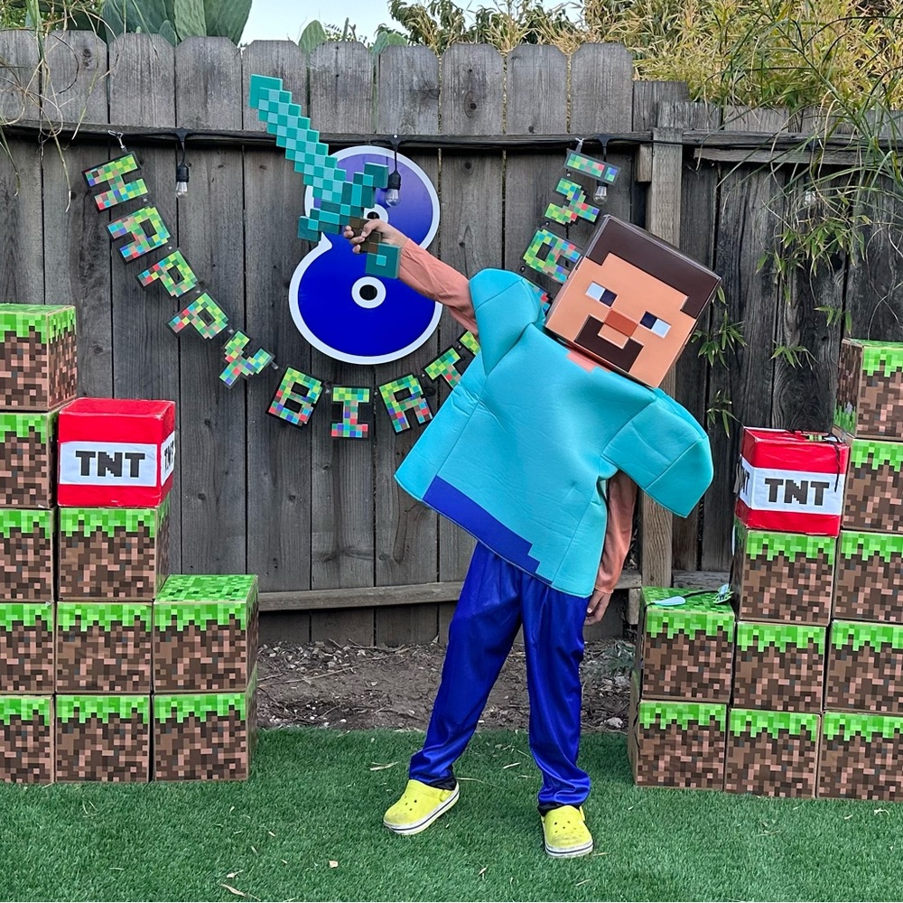 Minecraft Steve Costume with Sword accessory